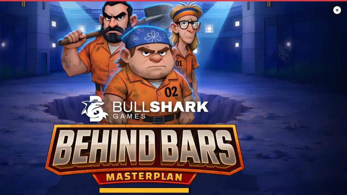 Tampilan antarmuka slot Behind Bars Masterplan dengan tema pelarian penjara
