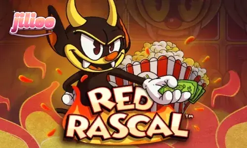 Tampilan visual karakter Red Rascal dalam permainan slot Hacksaw Gaming
